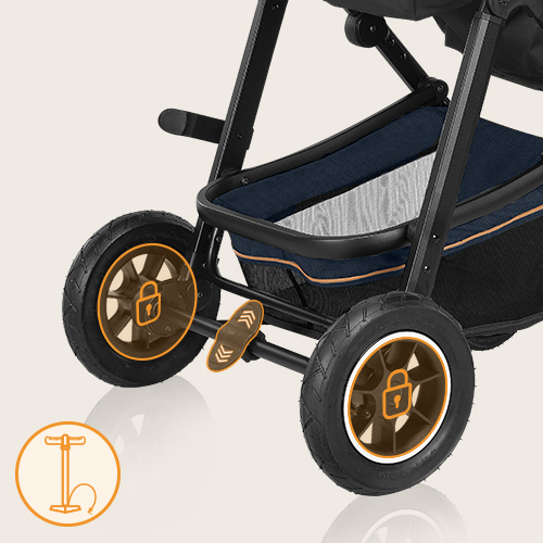 lionelo Amber 2 w 1 Black Silver — Wózek wielofunkcyjny